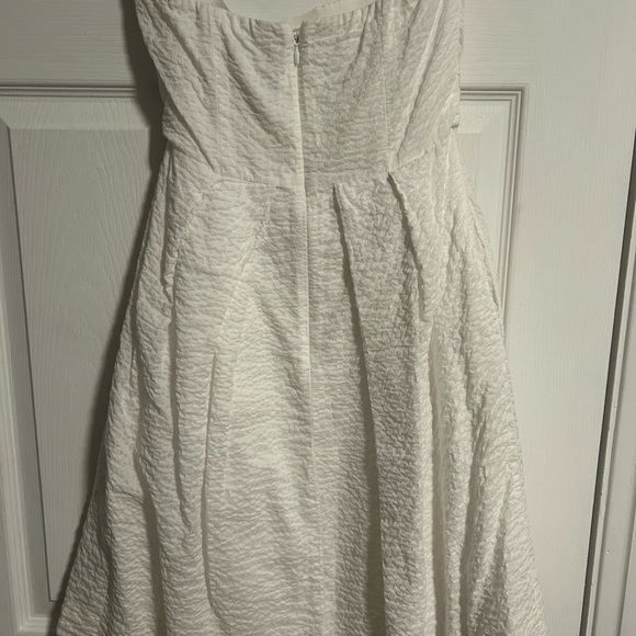 J. Crew White Strapless Pleated A-Line Dress - Picture 2 of 3